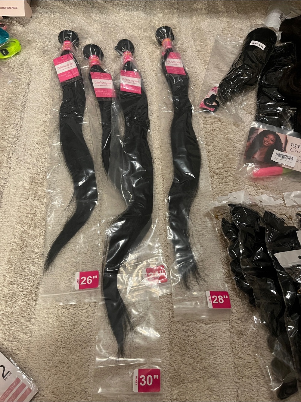 NWT Huge Assorted Real Human Hair Wigs & Extensions few synthetic pieces Bundle - Picture 13 of 15